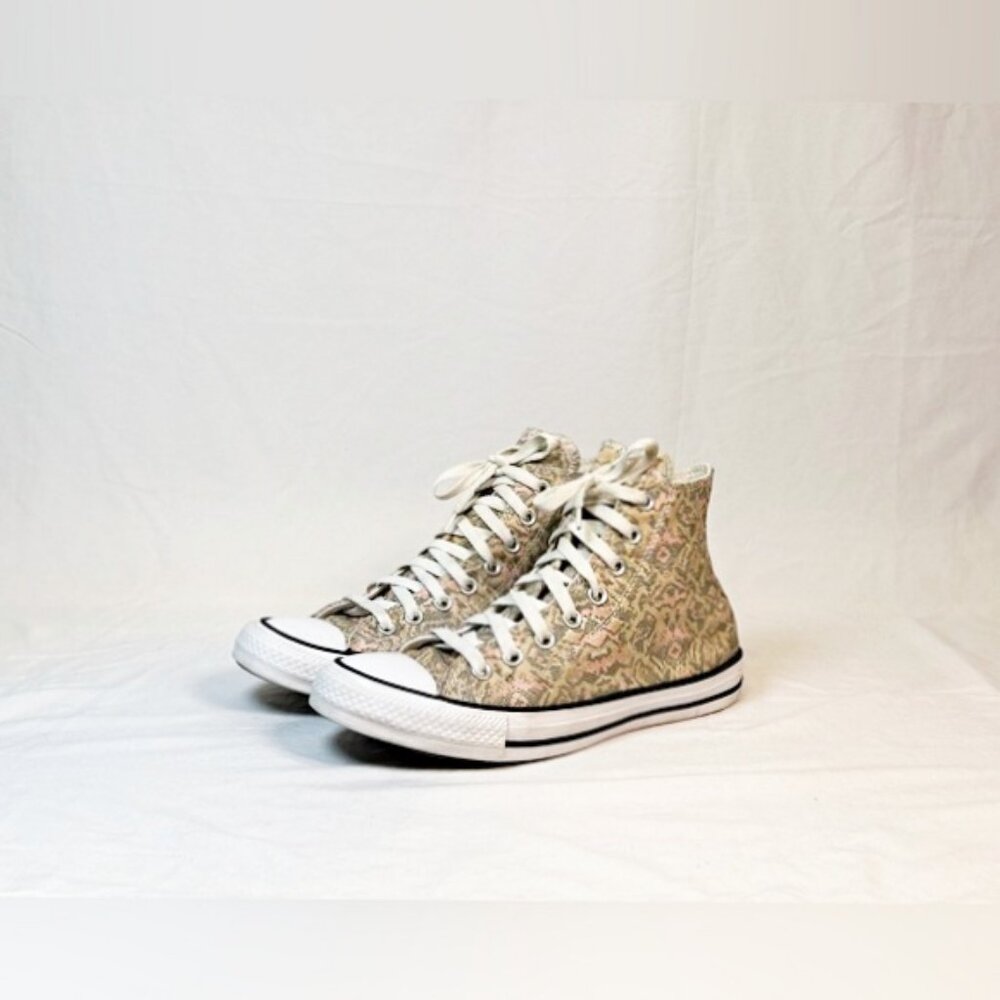 Converse All Star Chuck Taylor Clay/Egret Snakeskin Print High Top Sneakers~9~